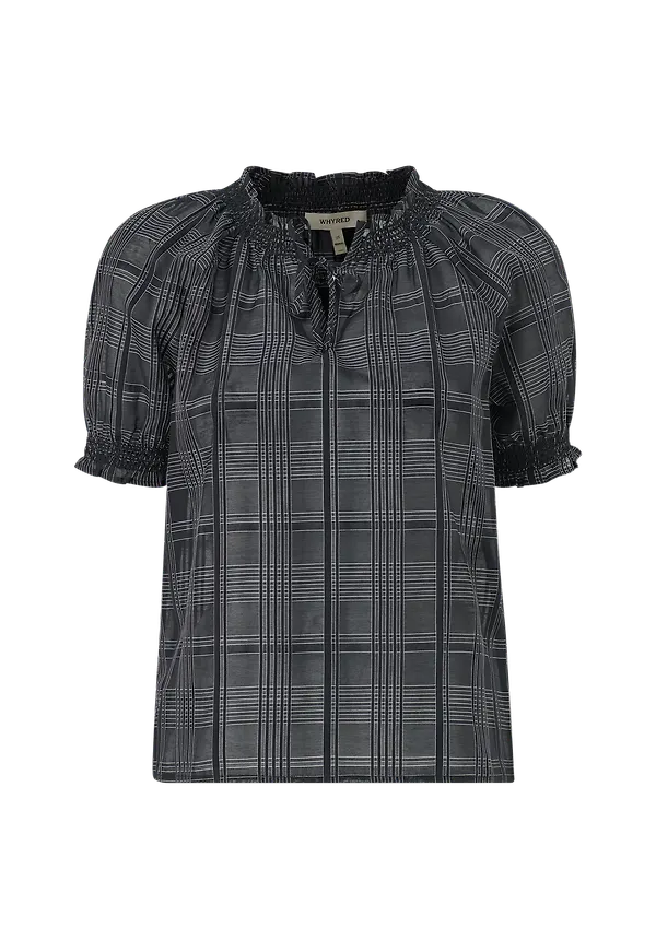 Whyred - Blus Reule Smock Geometric - Svart