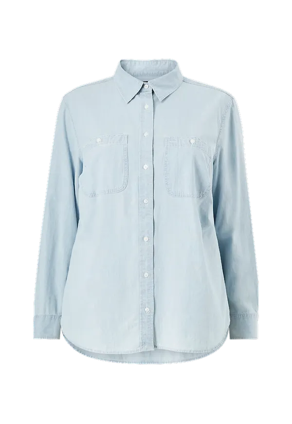 Lauren Ralph Lauren Curve - Skjorta Button Front Shirt - Blå