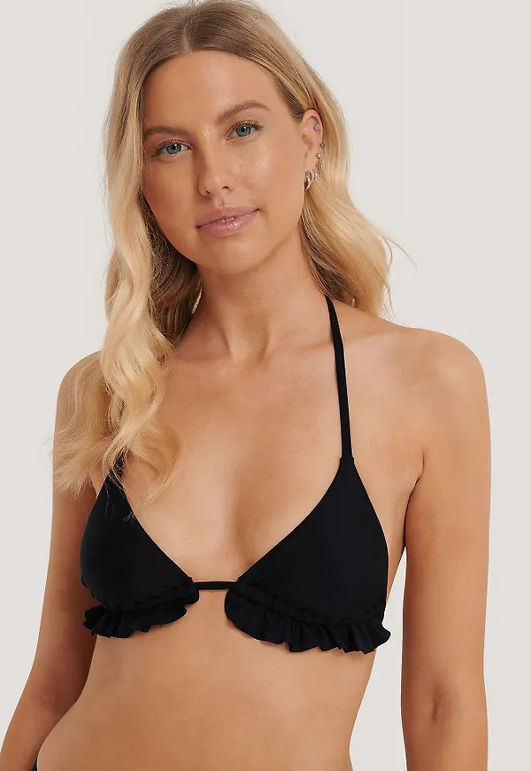 NA-KD Swimwear Rynkad Bikinitopp I Trekantsmodell - Black
