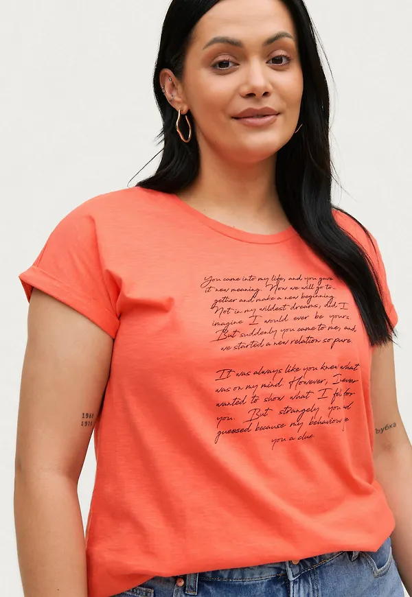 Zizzi - Topp vVera S/S Loose Tee - Rosa