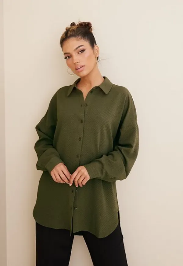 Vero Moda Vmlayla L/S Loose Shirt SB2 Skjortor Ivy Green