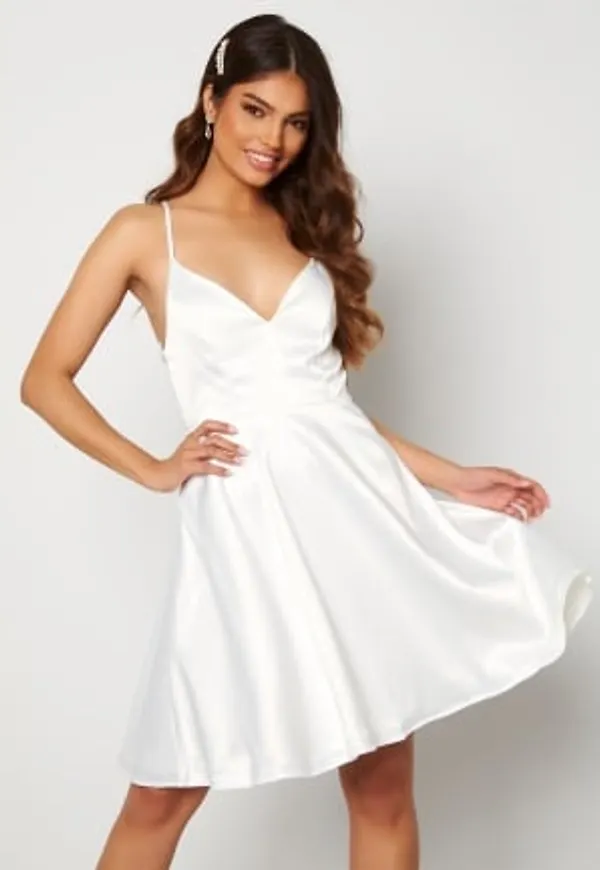 Moments New York Angela Satin Dress White 32