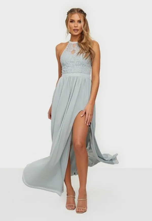 NLY Eve Sportscut Lace Insert Gown Maxiklänningar