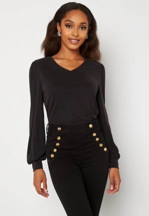 Object Collectors Item Annie L/S V-Neck Top Black L