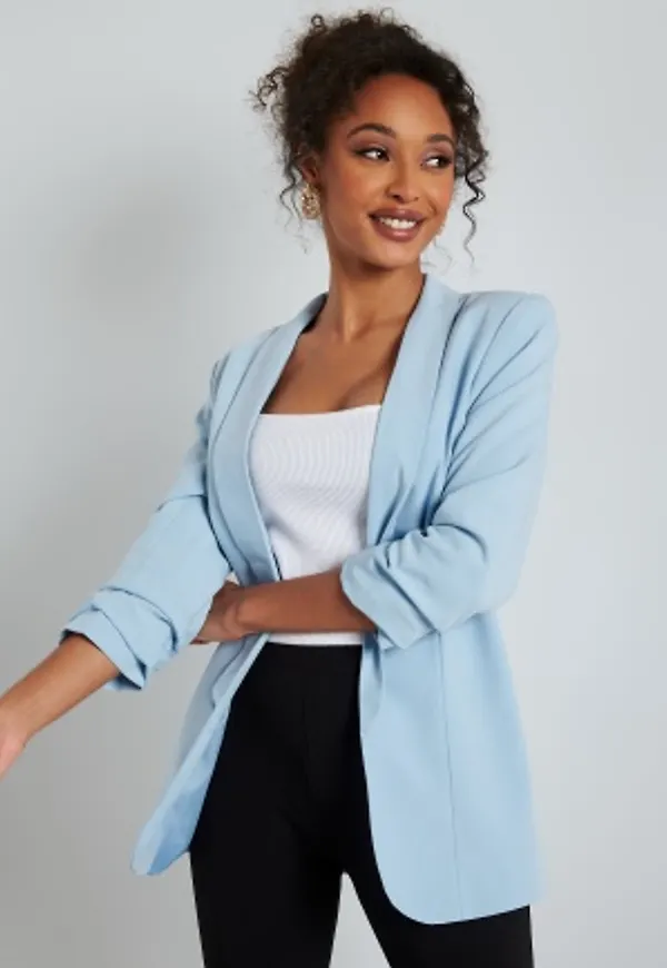 Pieces Pcbosella 3/4 Blazer Light blue L