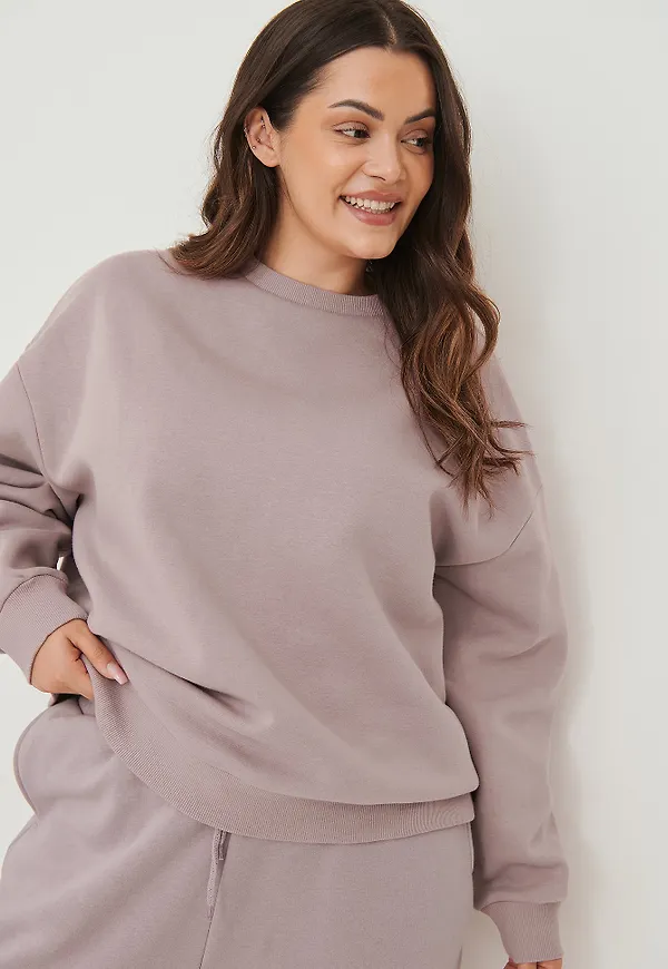 NA-KD Basic Oversized chunky tröja - Purple