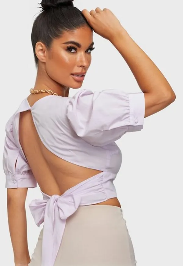 Pieces Pclena 2/4 Crop Top D2D Toppar Lavender Fog