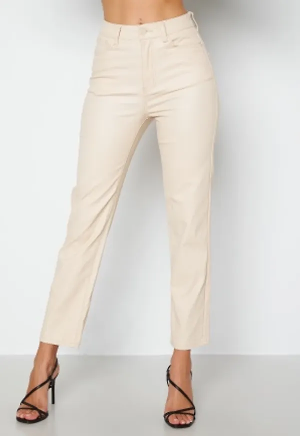 Happy Holly Maja coated pants Light beige 46