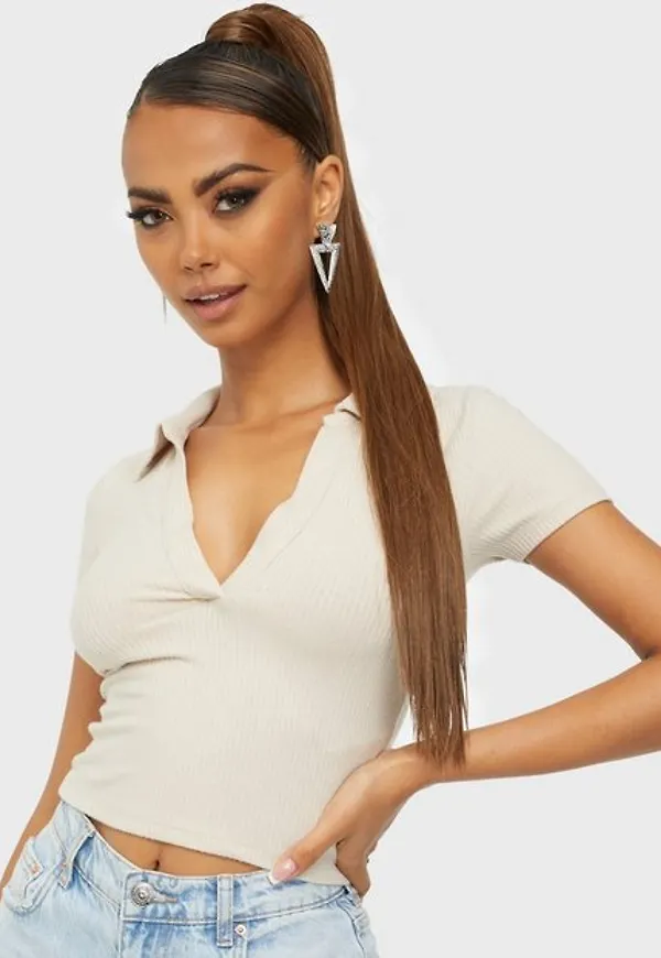 NLY Trend My Cozy Collar Top Crop tops