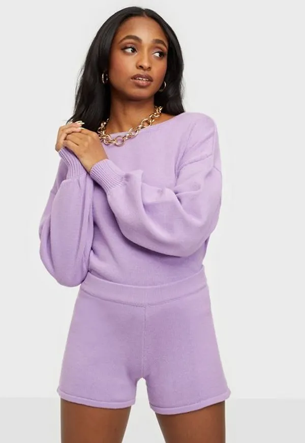 Pieces Pctrina Hw Knit Shorts Bc Shorts Sheer Lilac
