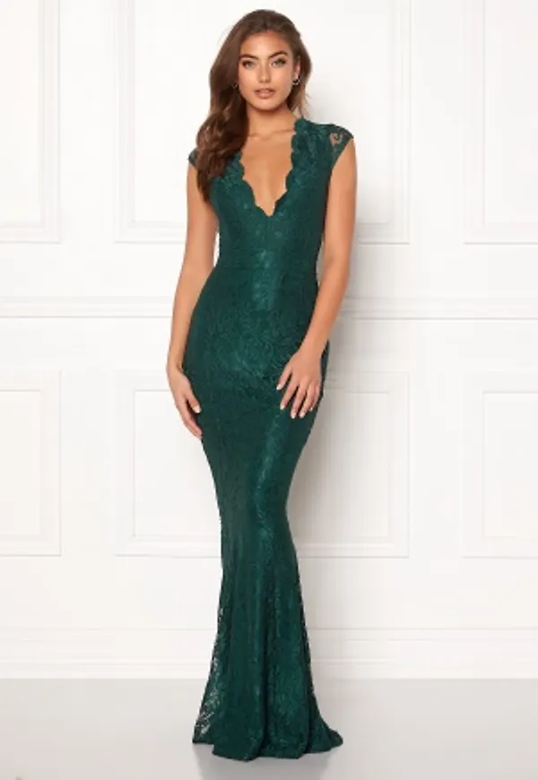 BUBBLEROOM Valencia lace dress Dark green 40