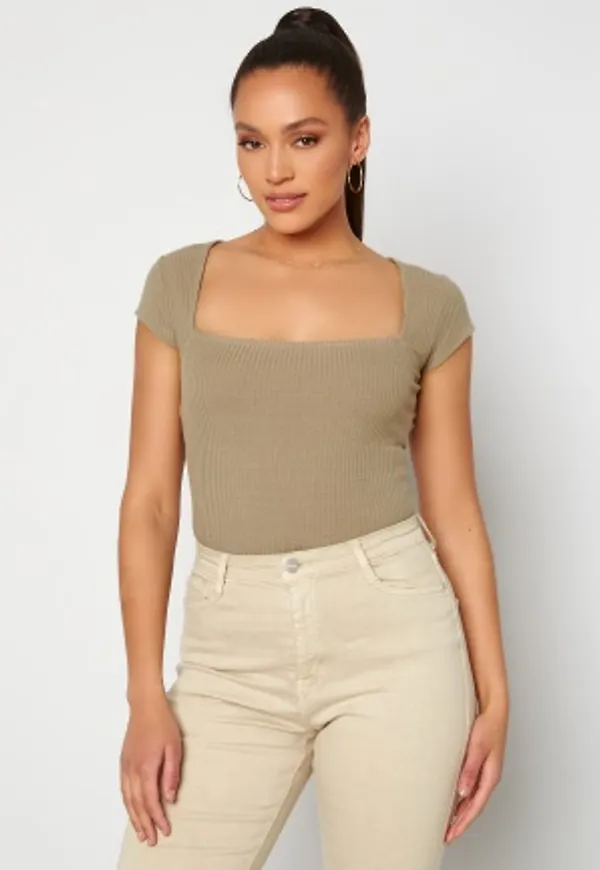 Alexandra Nilsson X Bubbleroom Squareneck T-shirt Brown M