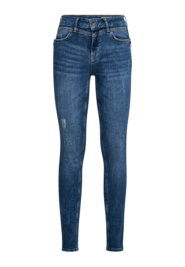 Vero Moda - Jeans vmSeven MR Slim Zip - BlÃ¥