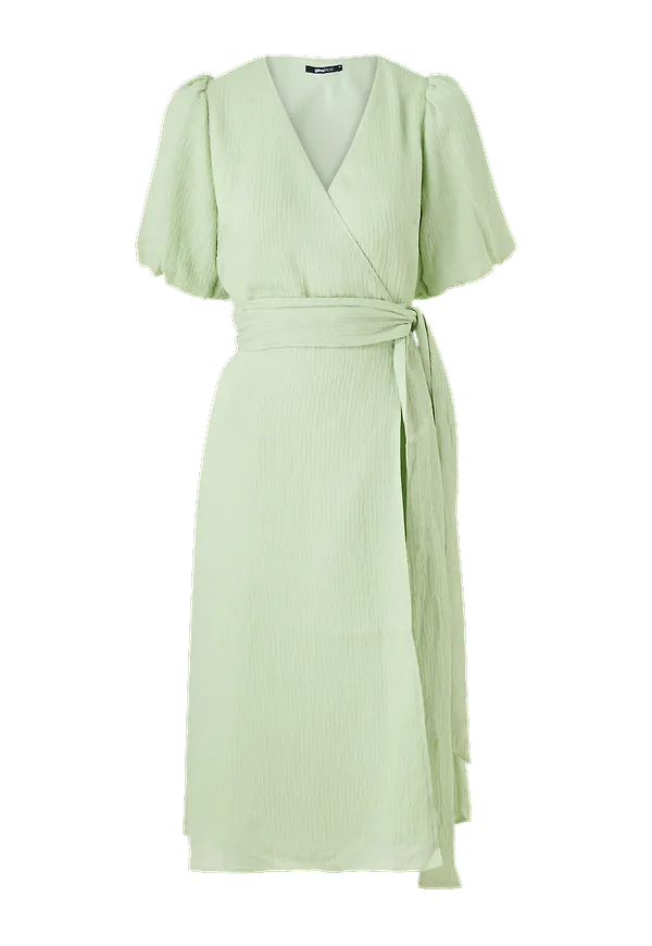 Gina Tricot - Omlottklänning Moa Wrap Dress - Grön