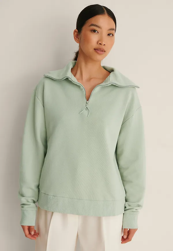 MANGO Sweatshirt Med Hög Hals - Green