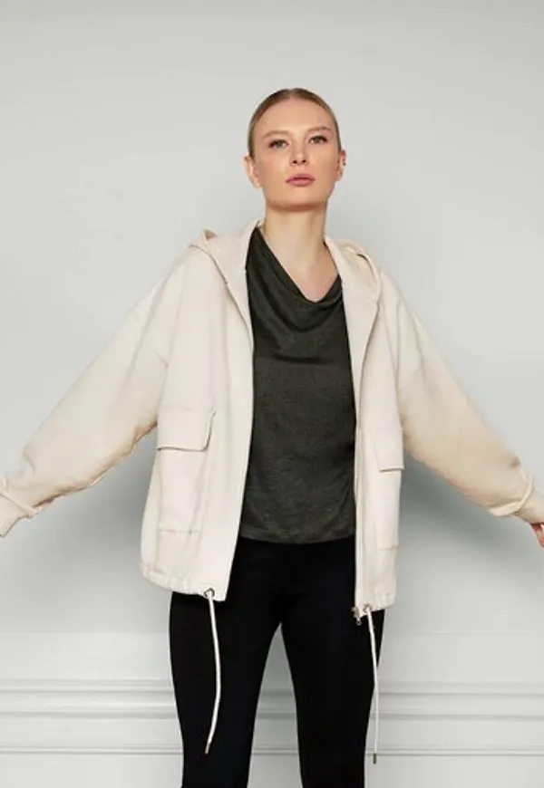 Robin Sweat Jacket - White Sand