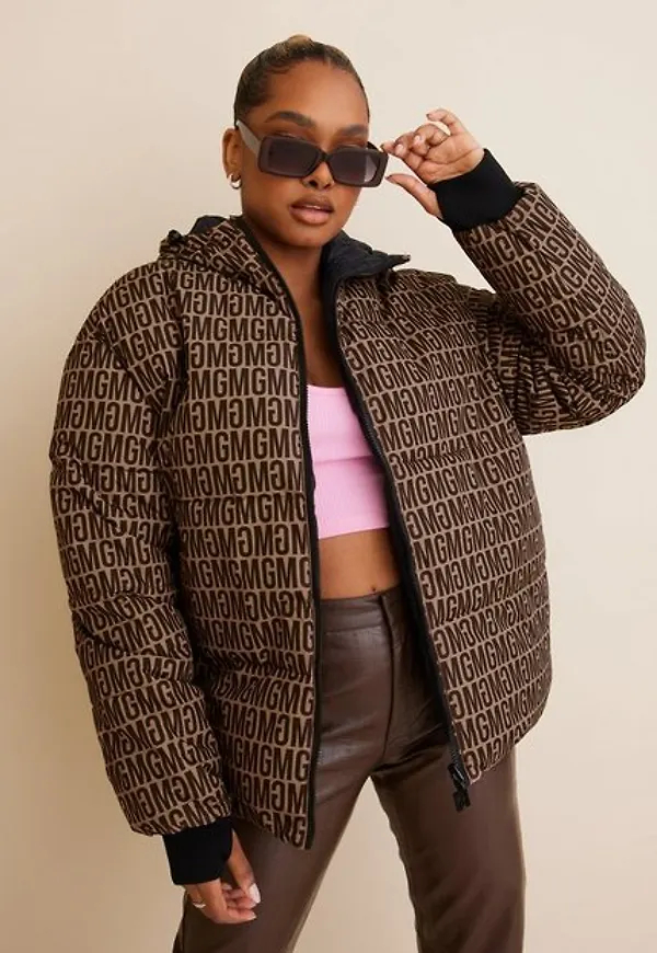 Missguided Printed Reversible Puffer Jacket Övriga Jackor