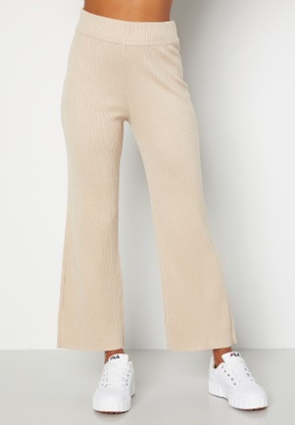 BUBBLEROOM Marah knitted long trousers Light beige XS
