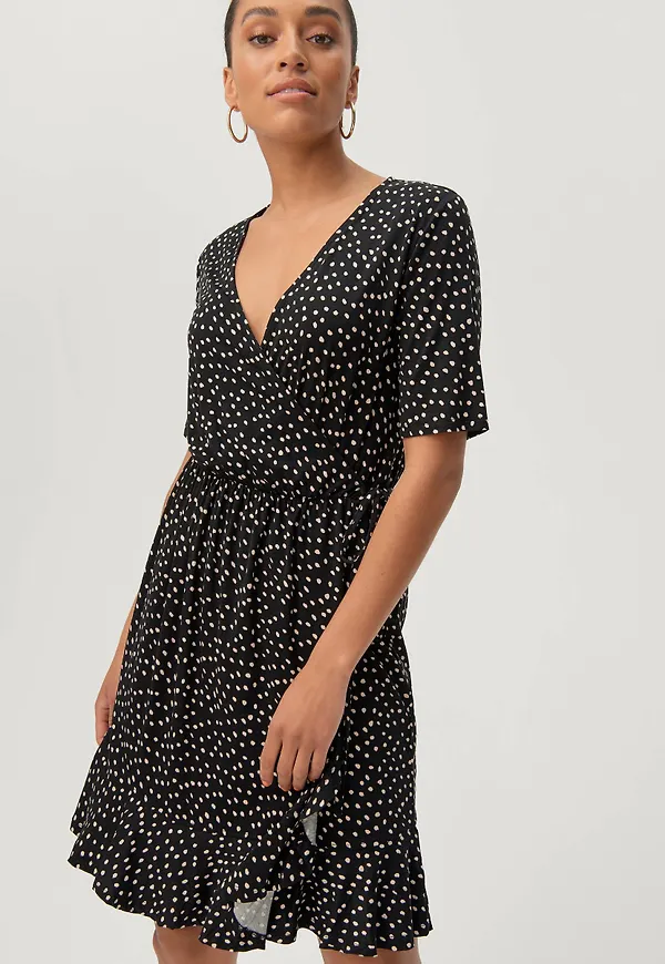 Saint Tropez - Omlottklänning MinaSZ Wrap Dress - Svart