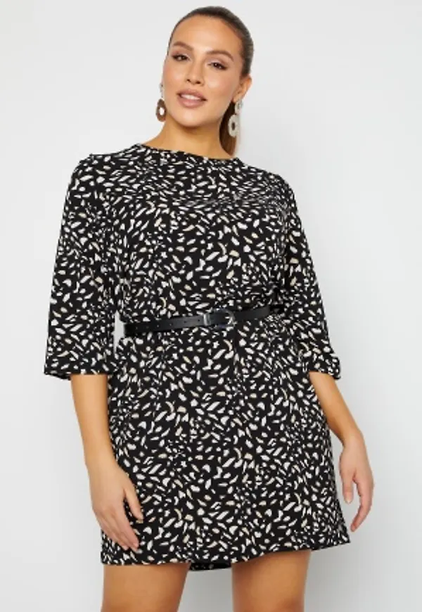 Only Carmakoma Luxdalia 3/4 Tunic Dress Black AOP Dalia 54