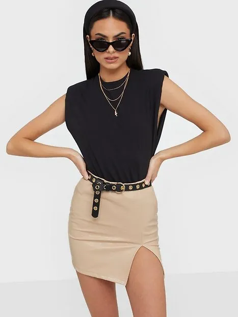 NLY Trend Structure Pu Mini Skirt Minikjolar