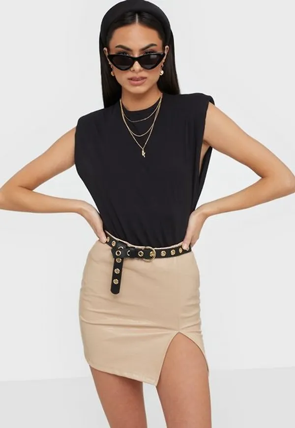 NLY Trend Structure Pu Mini Skirt Minikjolar