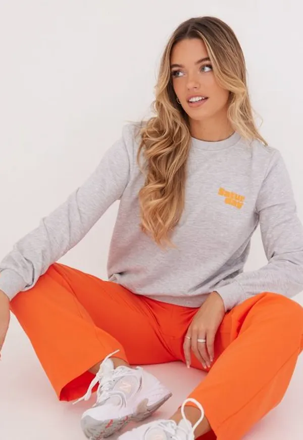 Only Onlweekday L/S O-Neck Box Swt Sweatshirts Light Grey Melange Saturday