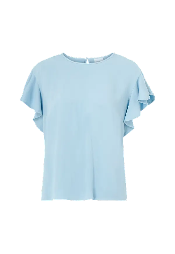 Vila - Topp viFanza S/S Denim Top - Blå