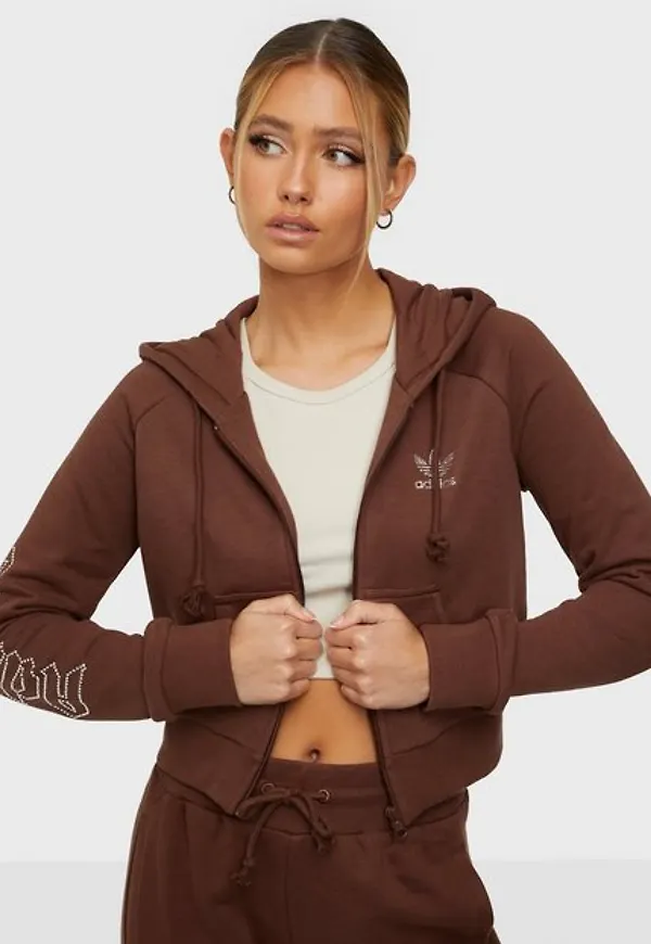 Adidas Originals Cropped Tt Cardigans Brown
