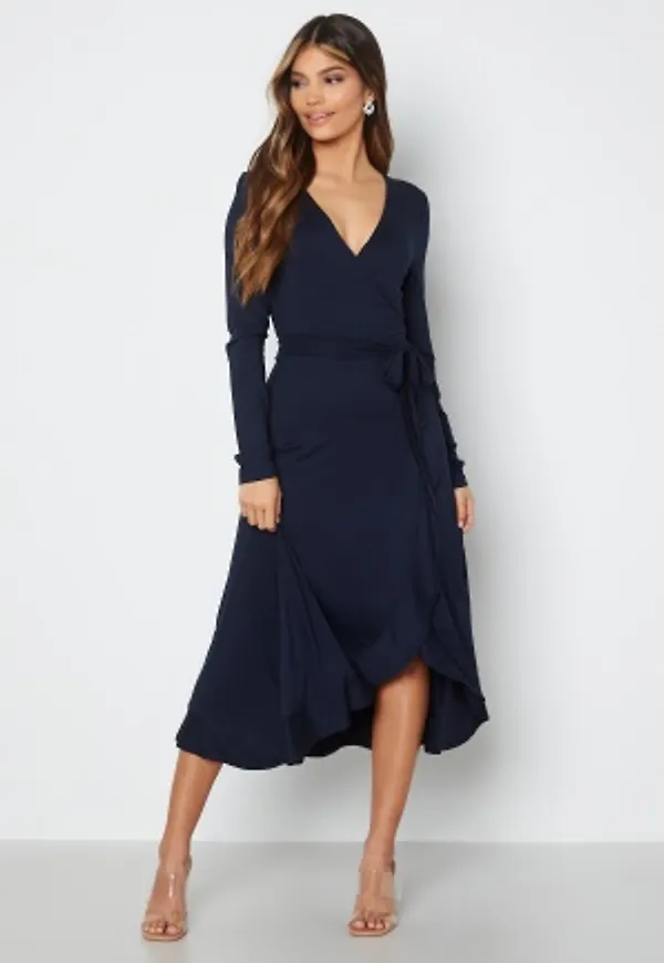 Happy Holly Katrine frill dress Navy 48/50