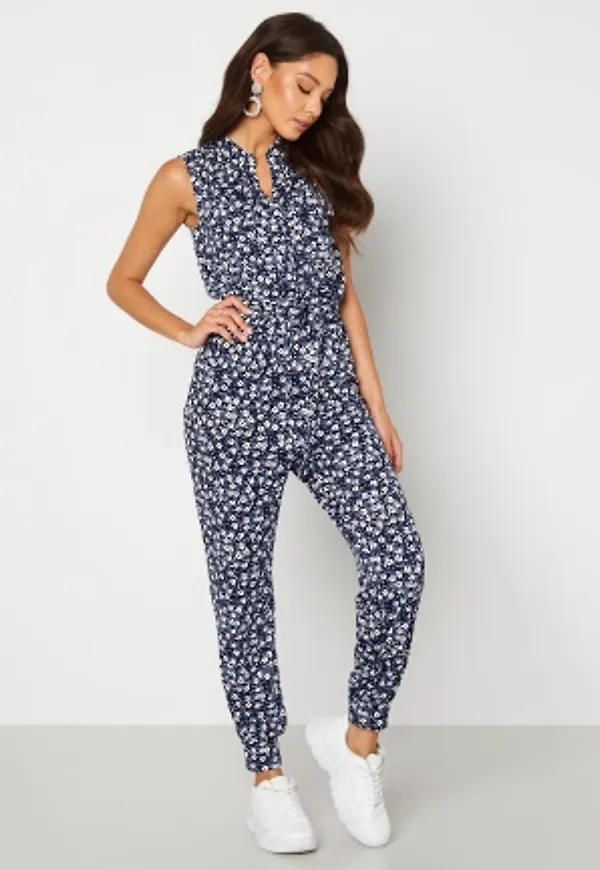 Happy Holly Adalee pocket jumpsuit Blue / Patterned 40/42