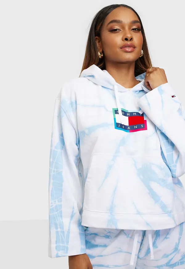 Tommy Jeans - Hoodies - TJW Boxy Tie-Dye Flag Hoodie - Tröjor