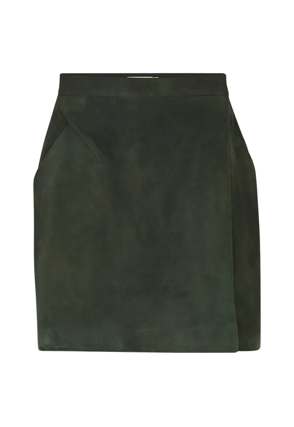 Whyred - Mockakjol Sierra Suede Skirt - Grön
