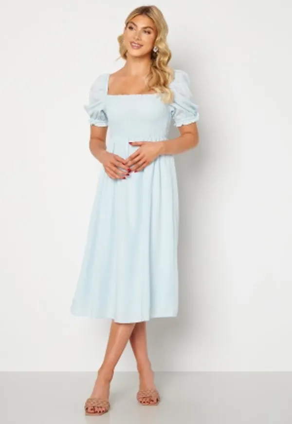 FOREVER NEW Puff Sleeve Dress Eggshell Blue 34