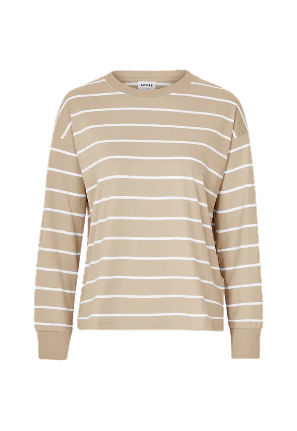 Vero Moda - Topp vmOnella Stripe LS Stripe ToP - Brun