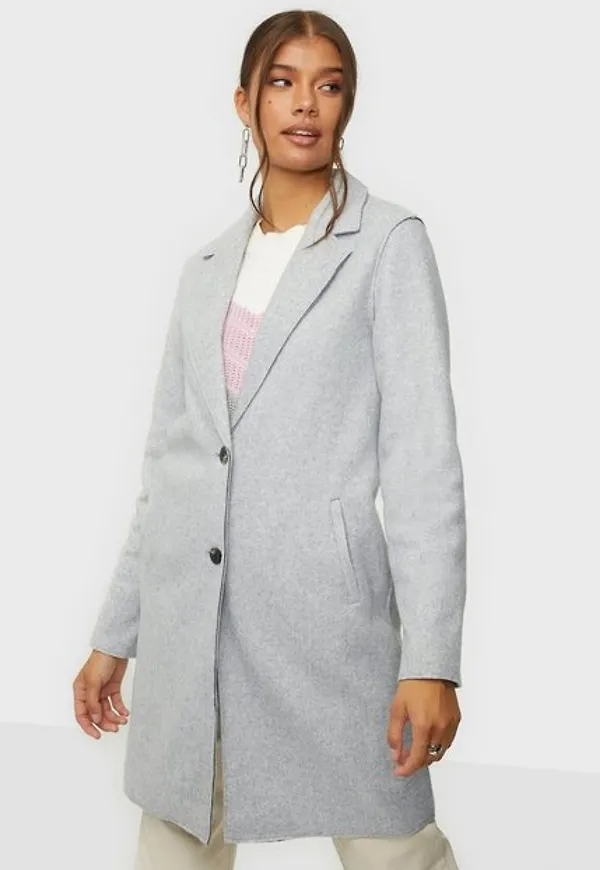 Only Onlcarrie Bonded Coat Otw Noos Kappor Light Grey Melange
