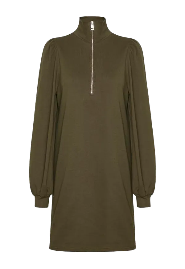 Gestuz - Sweatklänning NankitaGZ Zipper Dress - Grön