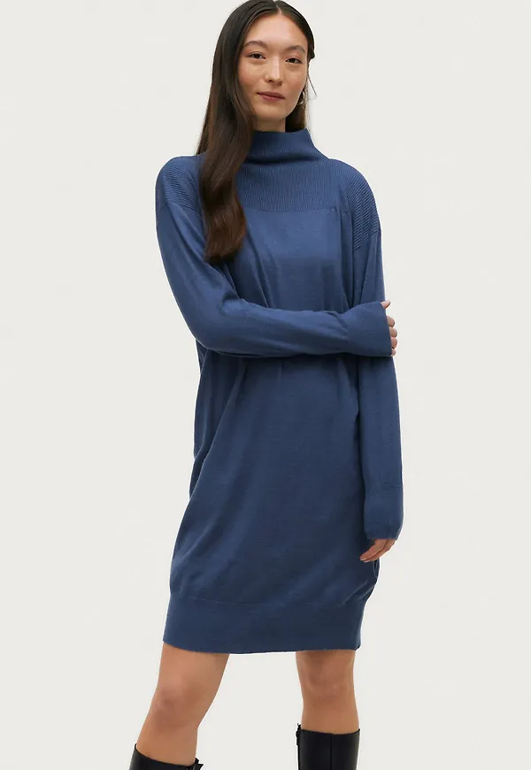 Saint Tropez - Stickad klänning CasandraSZ LS Dress - Blå