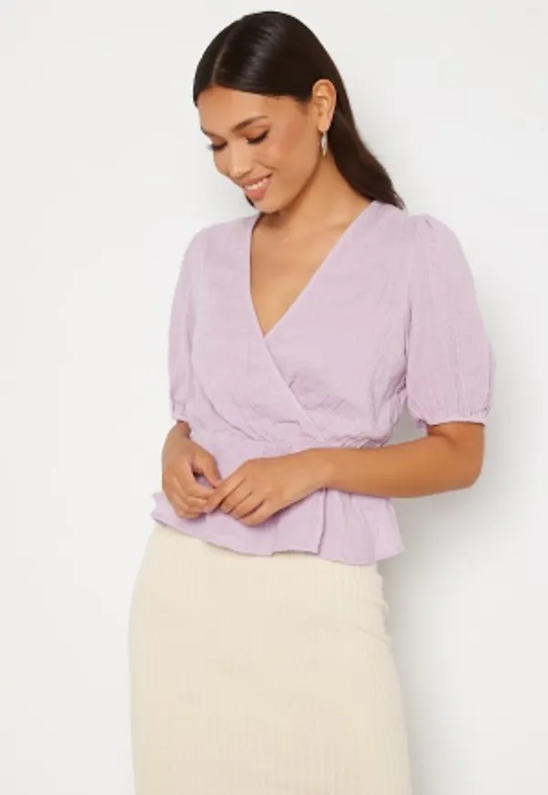 VERO MODA Petrine S/S Wrap Top Pastel Lilac L