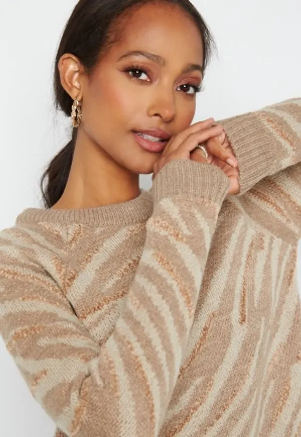 ONLY Elina L/S Pullover Knit Toasted Coconut Det: M