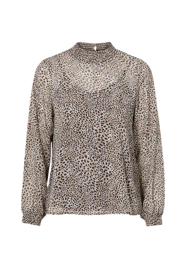 Only - Blus onlStar L/S Smock Top Wvn - Brun