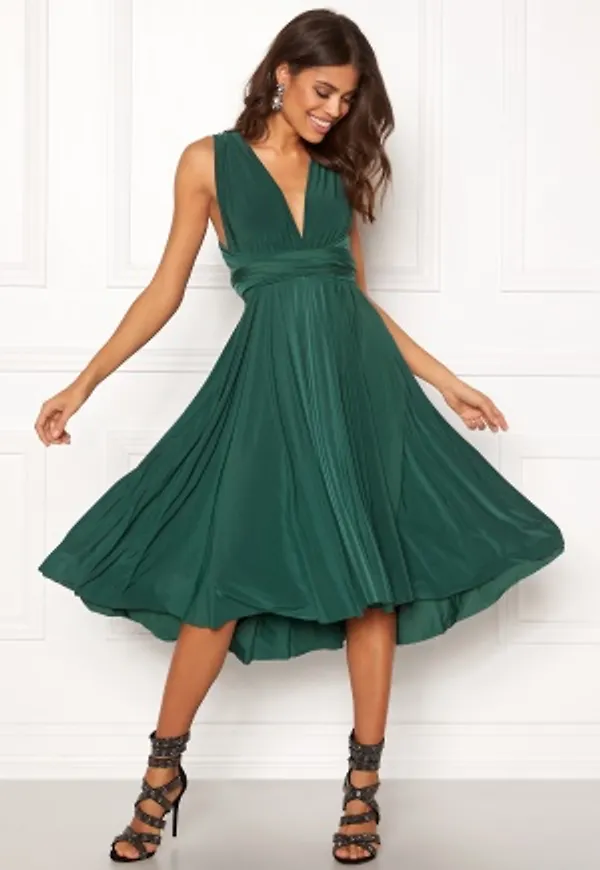 Goddiva Multi Tie Midi Dress Green XS (UK8)