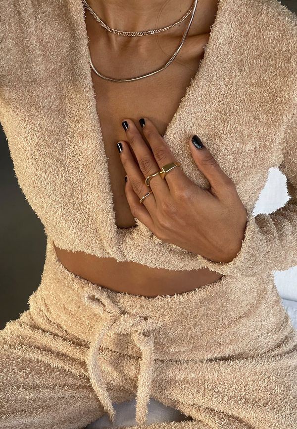 NA-KD Croppad, stickad omlottröja - Beige