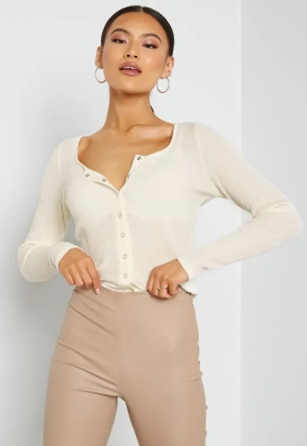 BUBBLEROOM Chelsie rib top Offwhite XL