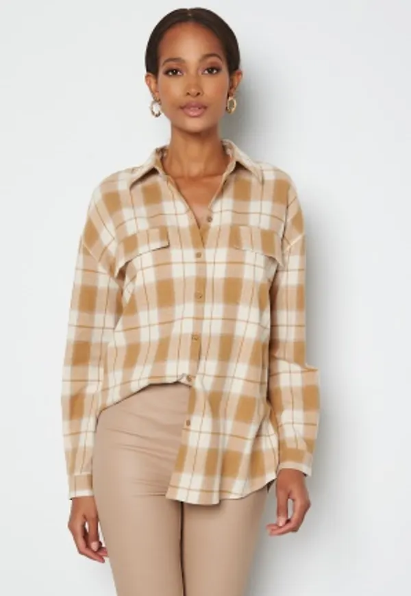 VERO MODA Luna LS Shirt Tobacco Brown Checks L