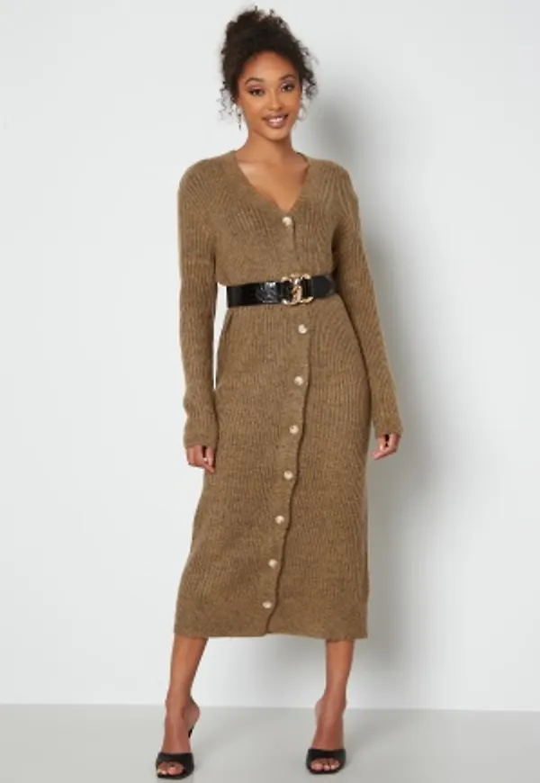 VILA Kemina L/S Long Knit Rib Cardigan Elmwood S