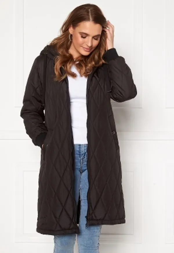 Happy Holly Melanie quilted hood jacket Black 32/34