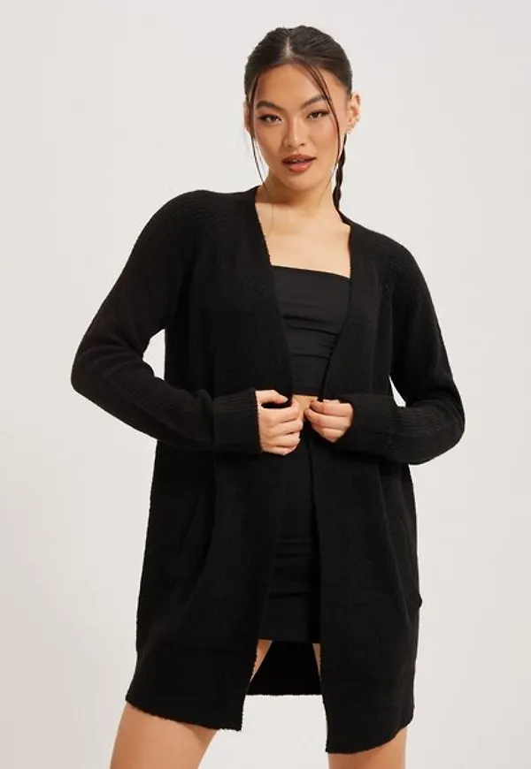 Pieces Pcellen Ls Long Knit Cardigan Noos Cardigans Black