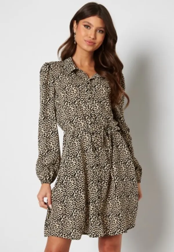 Chiara Forthi Fabiola Puff Sleeve Dress Leopard 42