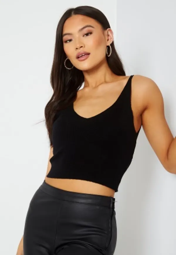 ONLY Cozy S/L Cropped Top Knit Black M
